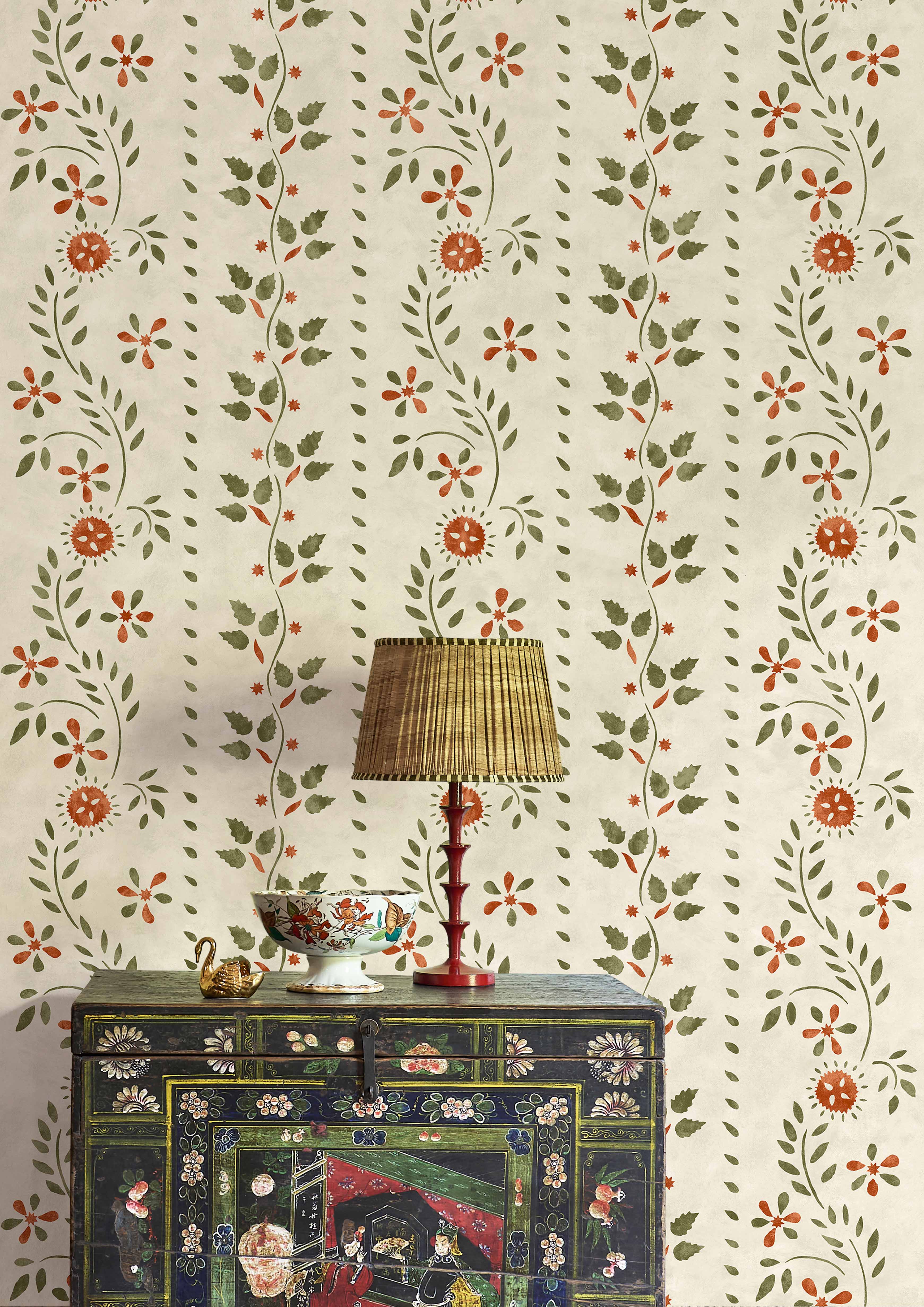 folk inspired wallpaper lewis and wood