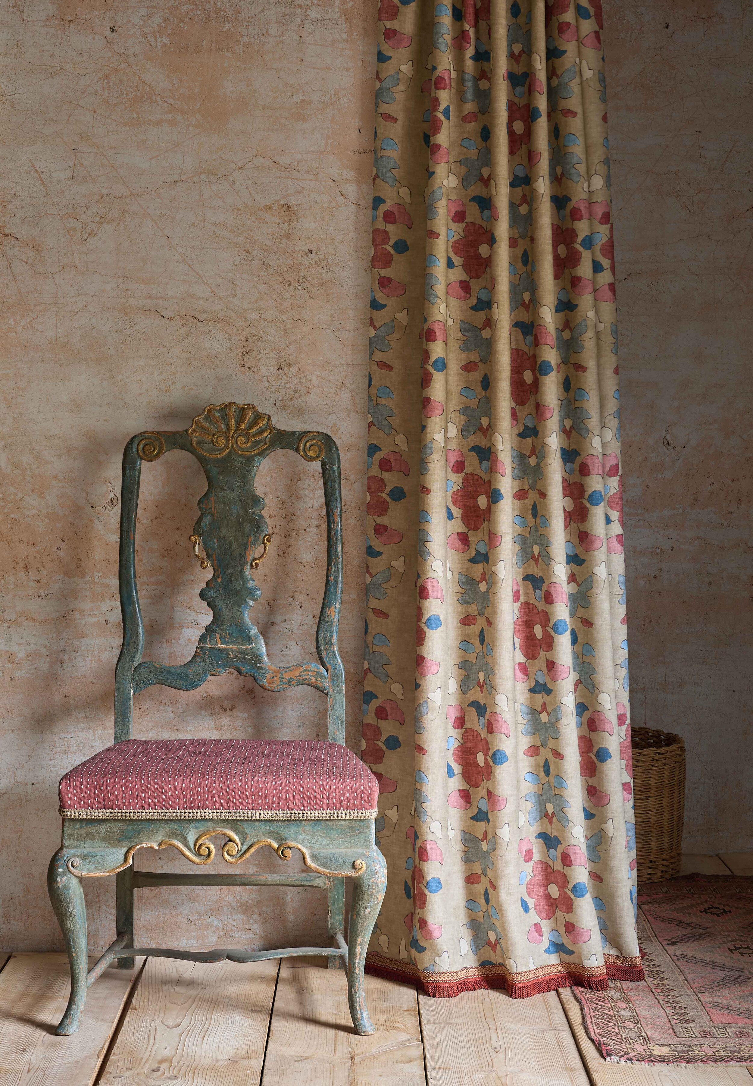 floral linen curtain lewis and wood