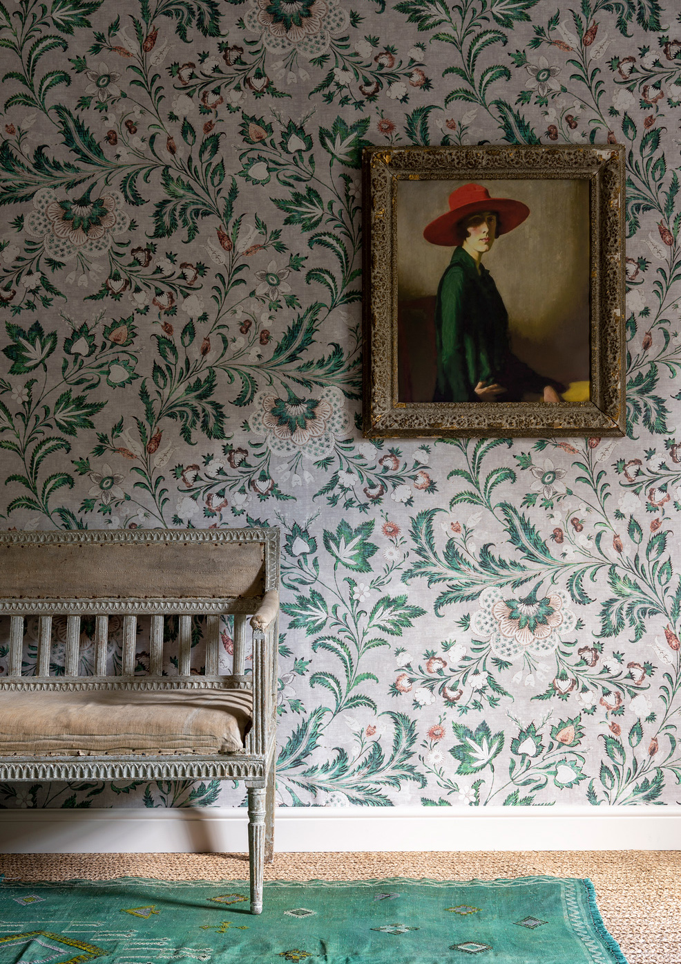 lewis and wood coromandel wallpaper in hallway
