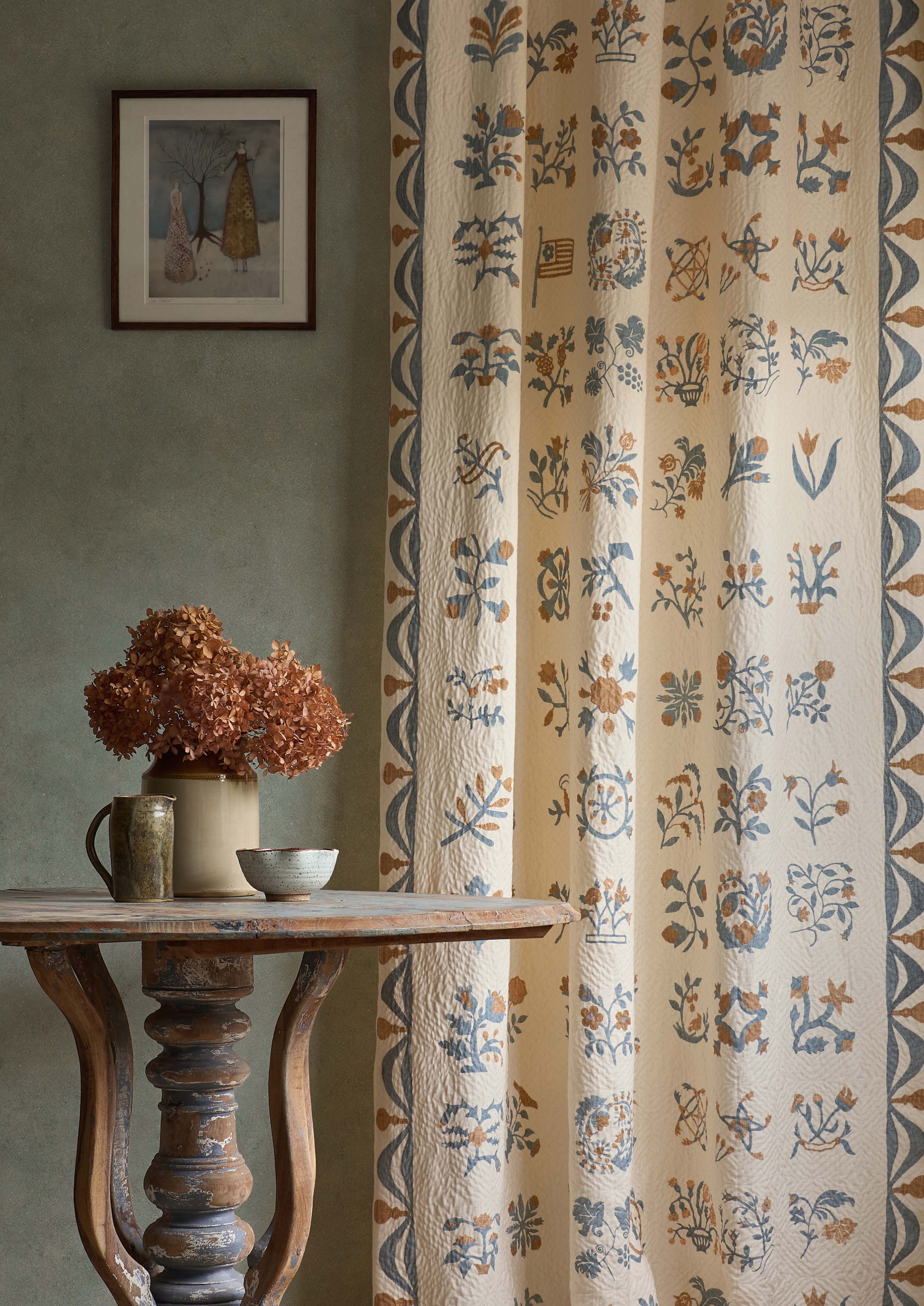 friendship quilt inspired curtain lewis and wood