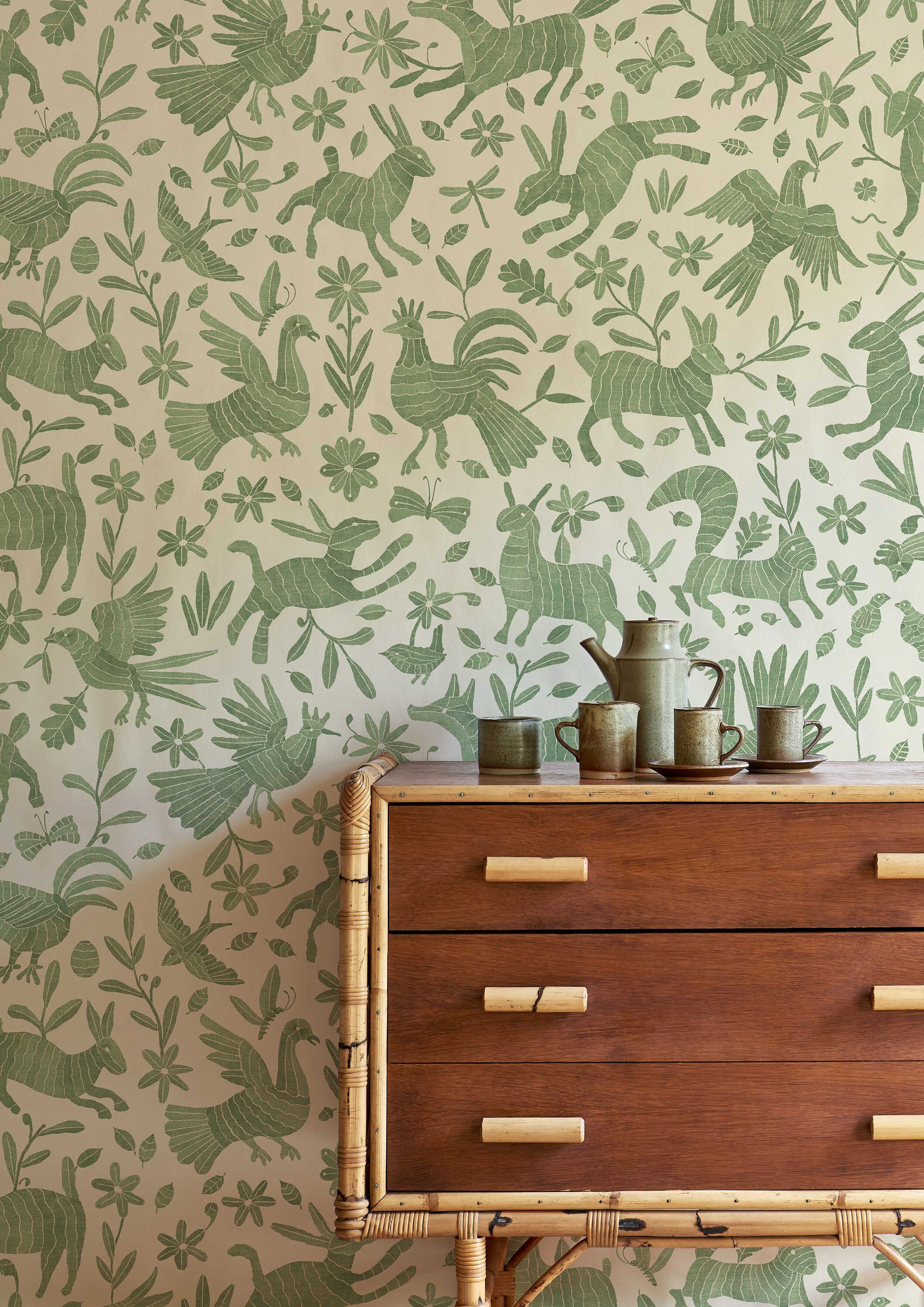 otomi green wallpaper lewis and wood