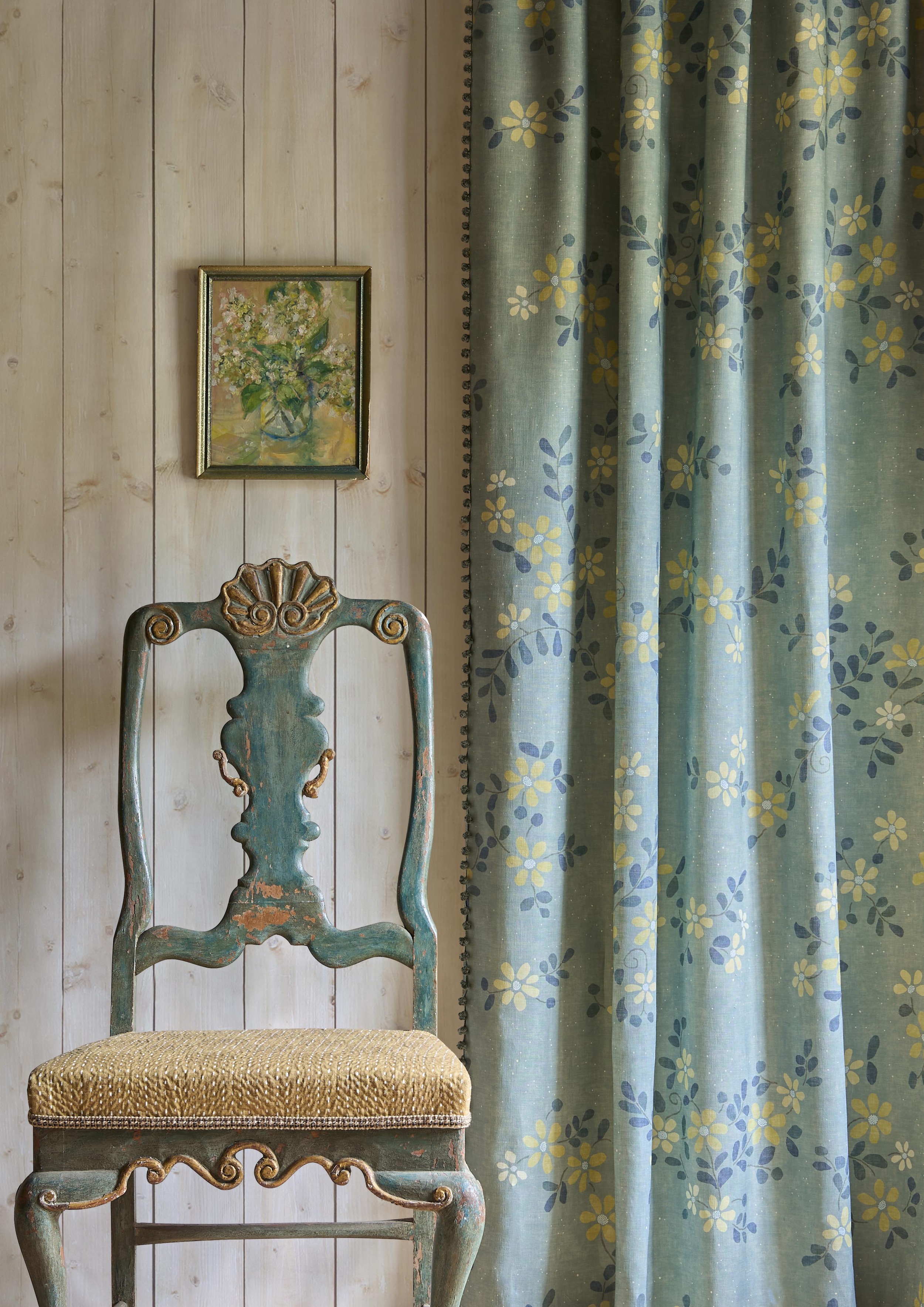 delicate floral curtain lewis and wood