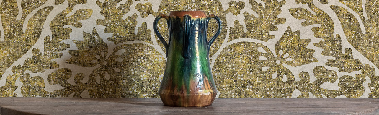 <p>Pomegranate design, yellow Quince colour, fabric and wallpaper.</p>