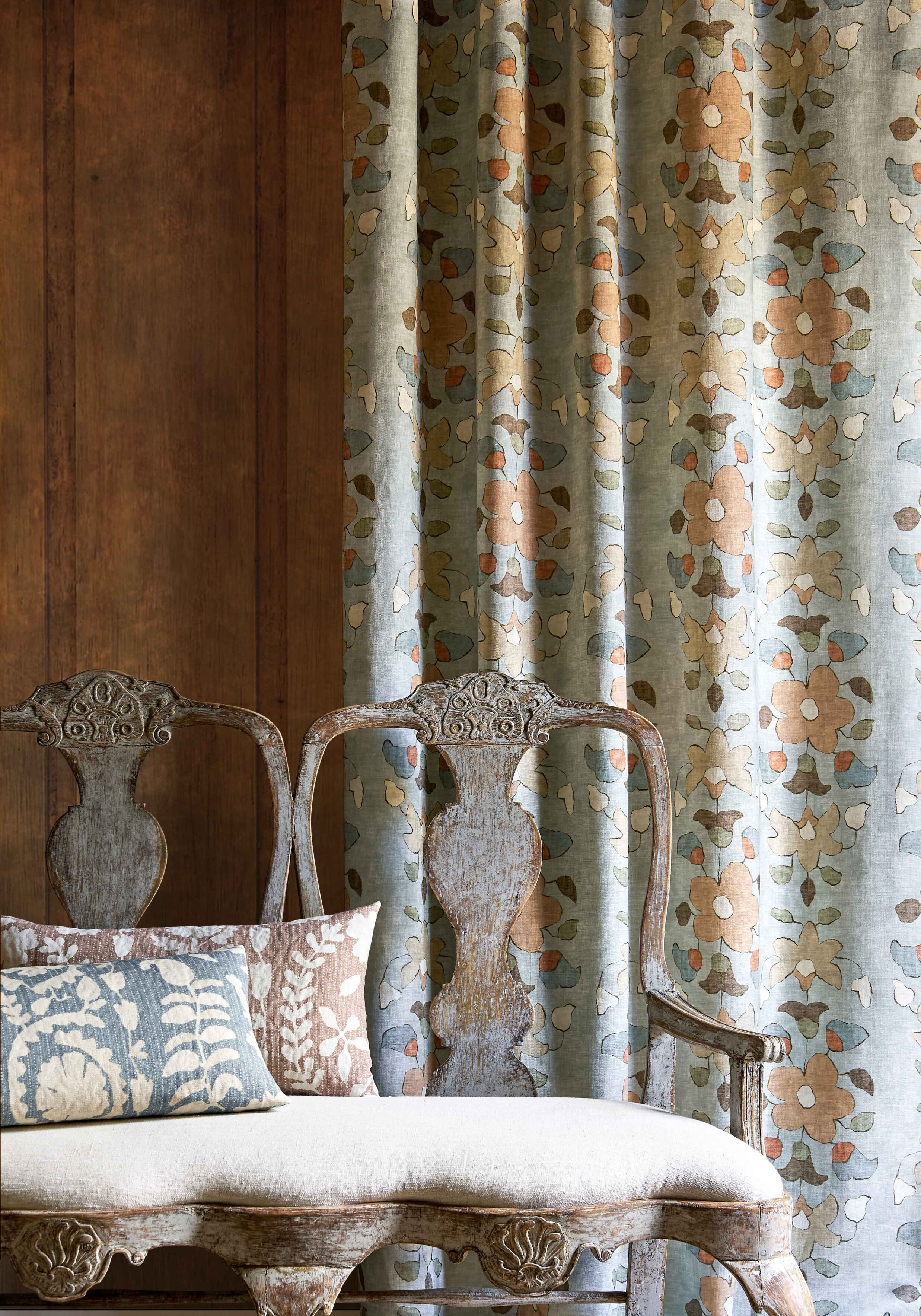Chamba curtain in living room, lewis and wood